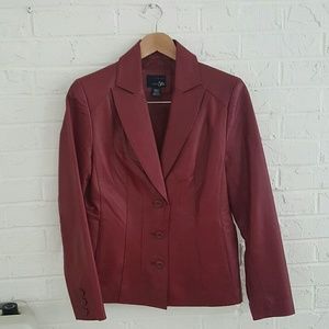 Red genuine leather jacket / blazer